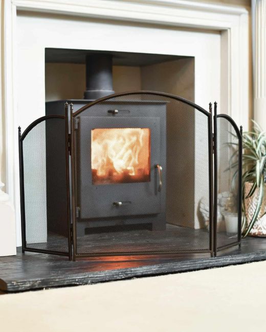 "Hampden" Rustic Brown Iron Fire Guard  "Hampden" Rustic Brown Iron Fire Guard