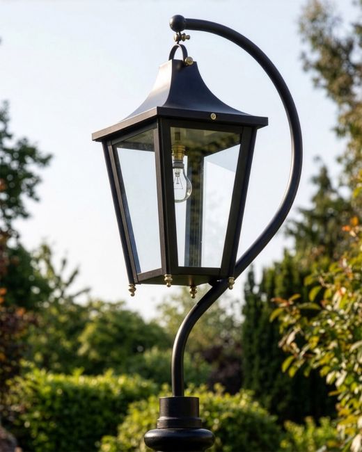 "Lincoln" Swan Neck Lantern 73cm - Black Digital Illustration "Lincoln" Swan Neck Lantern 73cm - Black Digital Illustration