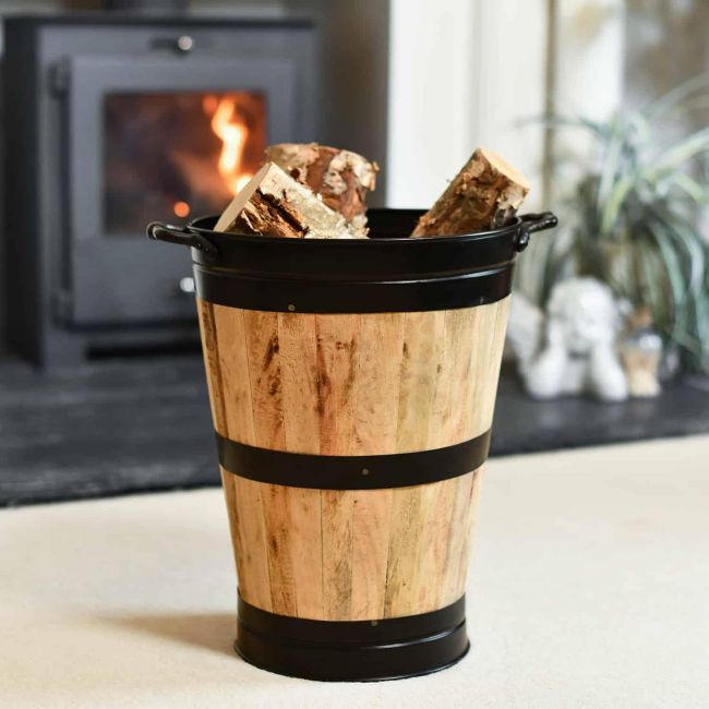 "Lornedale" Wooden and Cast Iron Log Holder - 39cm "Lornedale" Wooden and Cast Iron Log Holder - 39cm