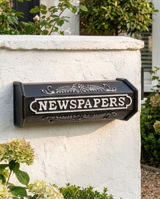 "Times Past" Black & White Victorian Newspaper Box digital illustration