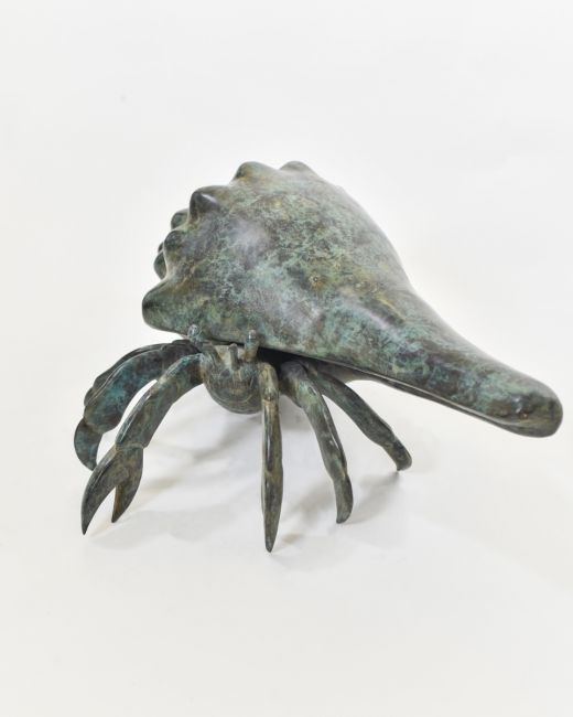 "Abyssal Anchorite" Cast Brass Hermit Crab Sculpture