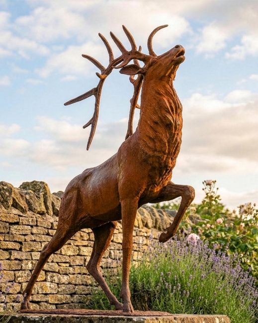 "Balfour Glen" Stag Cast Iron Garden Statue Digital Illustration