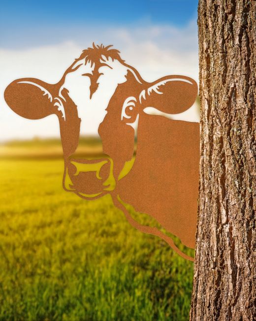 "Bessie" Silhouette Fence Topper - Rustic "Bessie" Silhouette Fence Topper - Rustic