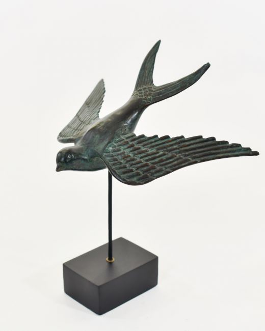 "Celestial Soloist" Cast Brass Bird Ornament