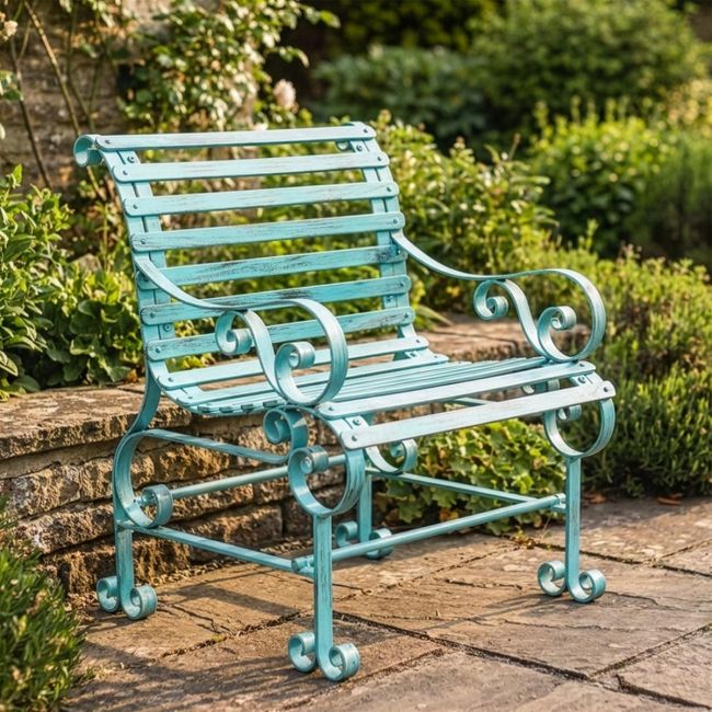 "Chatham" One Seater Park Bench - Green Digital illustration
