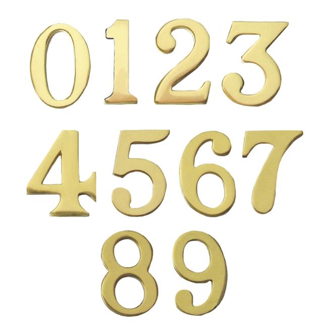“Classic” 1.5" Polished Brass Numbers with "Fusion- Fix" Adhesive “Classic” 1.5" Polished Brass Numbers with "Fusion- Fix" Adhesive