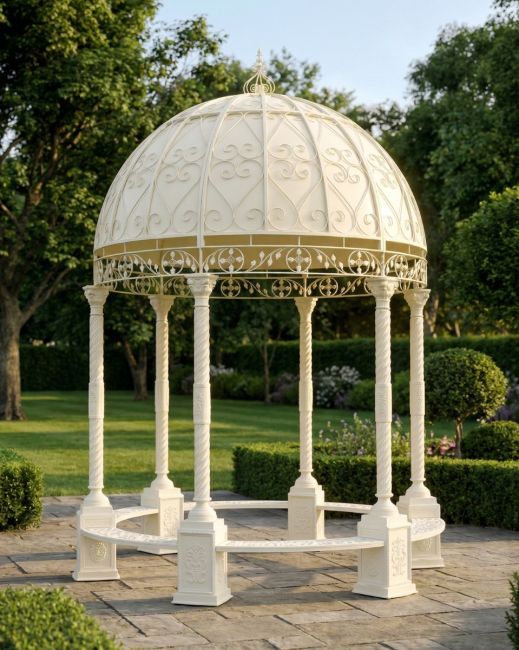 "Demeter"s Dwelling" Cream Gazebo In Situ