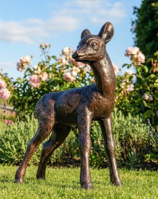 "Eve" Brushed Gold Standing Fawn Sculpture Digital Illustration "Eve" Brushed Gold Standing Fawn Sculpture Digital Illustration