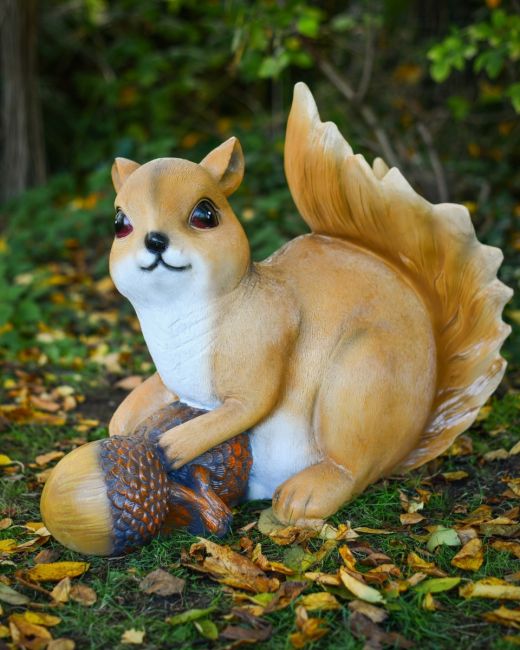 "Fidget" the Handpainted Fibreglass Squirrel Garden Sculpture