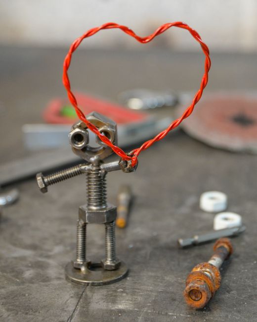 "Hand on Heart" Recycled Metal Sculpture