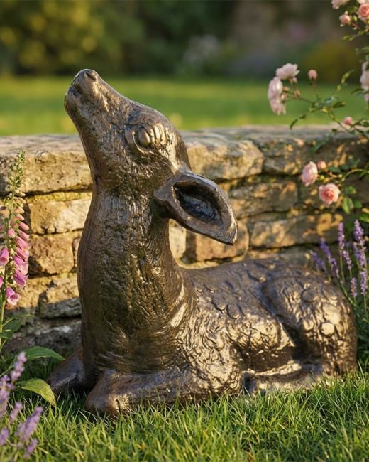 "Lily" Fawn Lying Down Garden Sculpture digital illustration