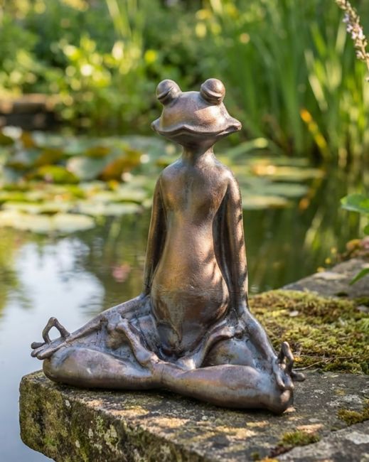 "Meditating Frog" Garden Statue
