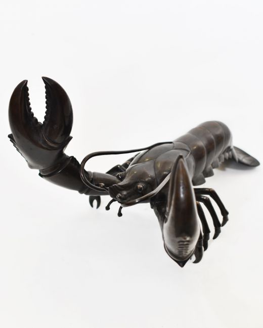 "Obsidian Tide" Lobster sculpture in Cast Brass