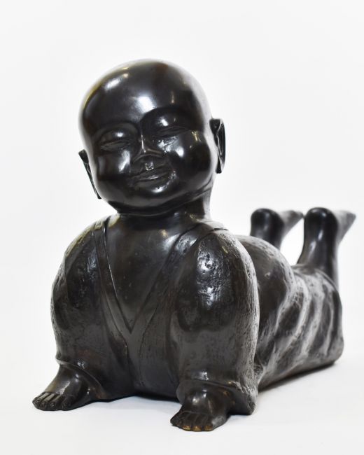 "Peaceful Cobra" Monk Yoga Ornament in Cast Brass