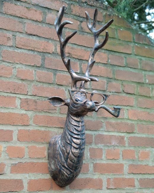 "Ronnie" the Stag Humourous Cast Aluminium Wall Art main image "Ronnie" the Stag Humourous Cast Aluminium Wall Art main image