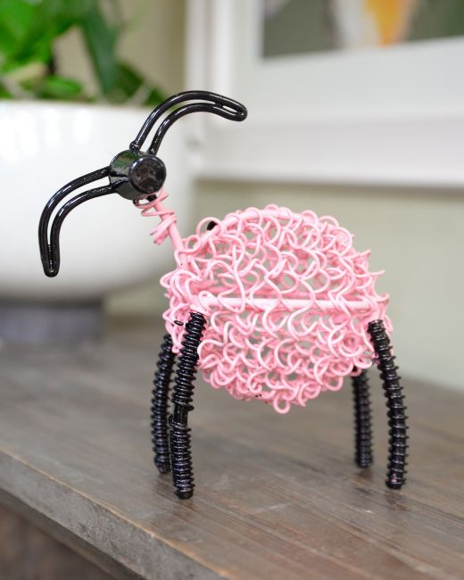 "Rosie" the Recycled Ram Sculpture - Pink "Rosie" the Recycled Ram Sculpture - Pink