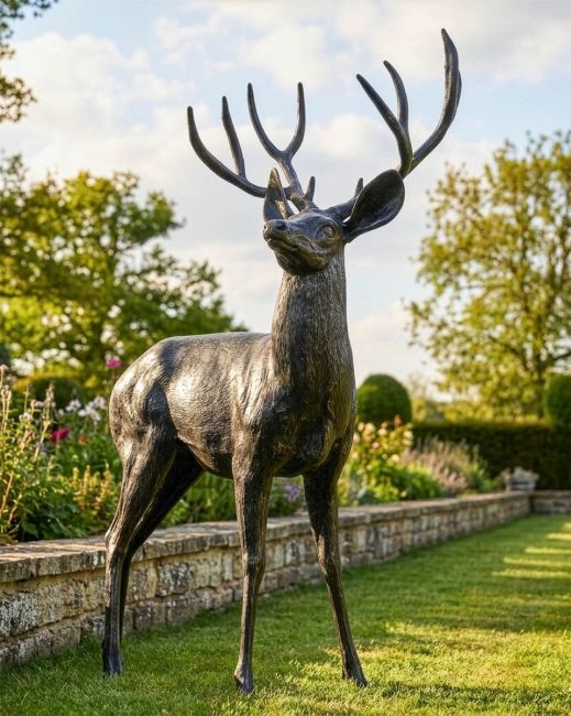 "Ryder" Brushed Gold Standing Deer Sculpture - Looking Right Digital Illustration "Ryder" Brushed Gold Standing Deer Sculpture - Looking Right Digital Illustration