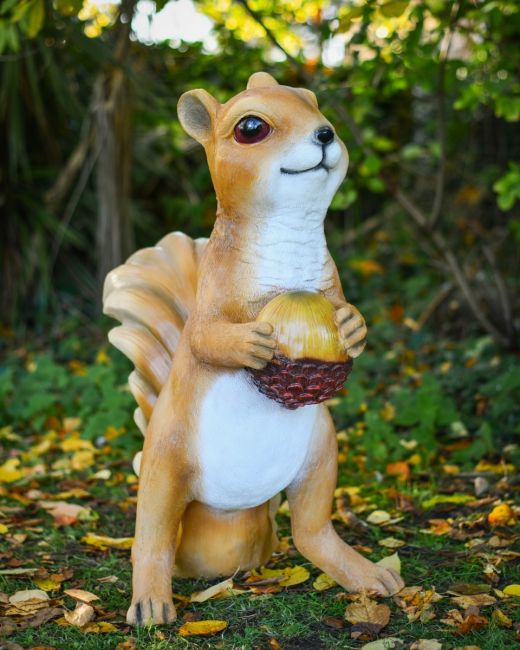 "Scoot" the Handpainted Fibreglass Squirrel Garden Sculpture