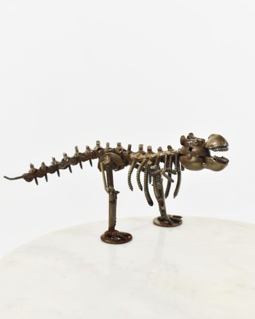 "Snap" Upcycled Metal T-Rex Ornament