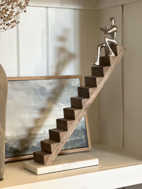 "Solo Conquest" Aluminium, Mango Wood and Marble Sculpture - Silver "Solo Conquest" Aluminium, Mango Wood and Marble Sculpture - Silver