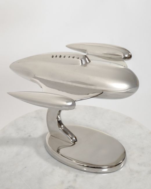 "Sonic" Retro Spaceship Nickel Plated Home Ornament