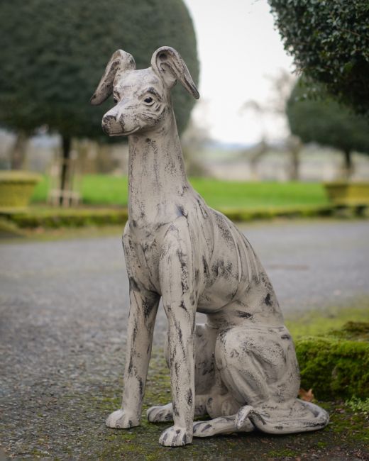 "Stanley" Sitting Greyhound Cast Aluminium Garden Sculpture