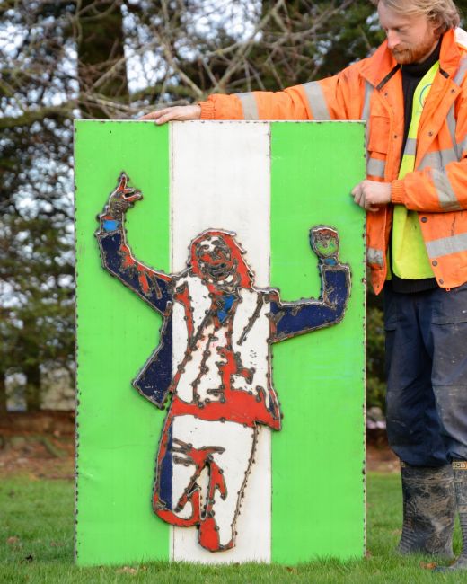 "The Dancing Anarchist" Oil Drum Scrap Metal Wall Art "The Dancing Anarchist" Oil Drum Scrap Metal Wall Art