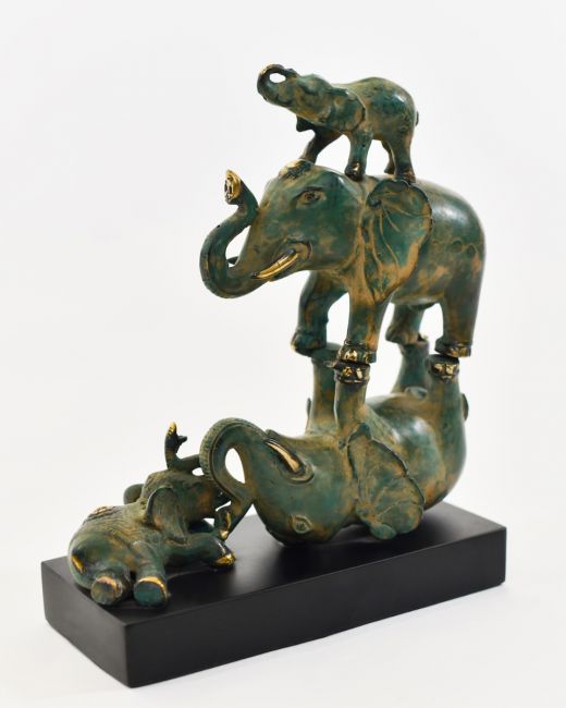 ‘The Pachyderm Pagoda" Cast Brass Elephant Ornament