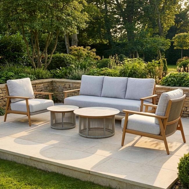 "The Sorrento" Five Seater Garden Lounge Furniture Set Digital Illustration