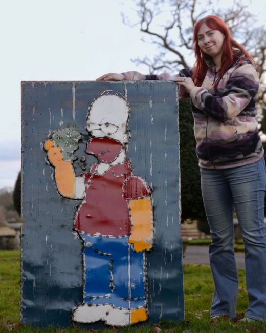 "The Suburban Legend" Oil Drum Scrap Metal Wall Art "The Suburban Legend" Oil Drum Scrap Metal Wall Art