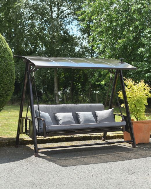 "Thornbury" Reclining Swing Seat with Built-in Solar Lights