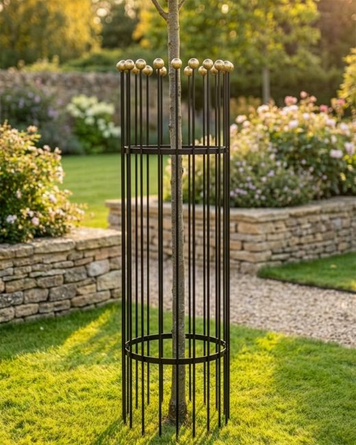 “Titan” Tree Guards - Gold digital illustration