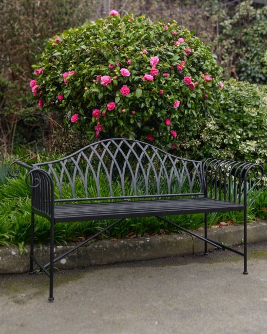 "Twilight" Wrought Iron Arched Garden Bench