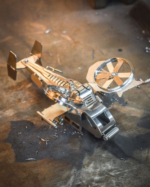 "Valkyrie" Military Helicopter Stainless Steel Sculpture 