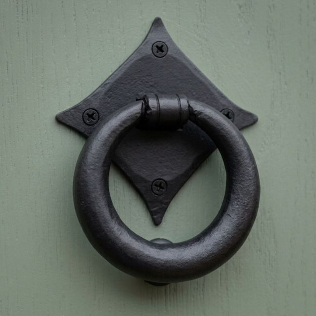 Matte Black Iron Traditional Ring Door Knocker Matte Black Iron Traditional Ring Door Knocker