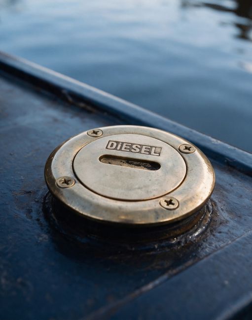 Water Diesel Boat Cap in a Polished Brass Finish 