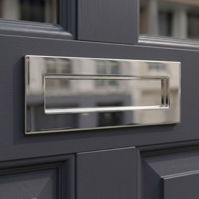 Cast Brass Large Traditional Letter Plate in a Polished Nickel Finish