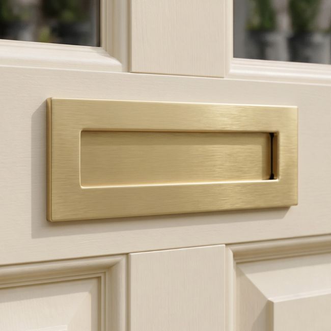 Satin Brass Traditional Door Letterbox Satin Brass Traditional Door Letterbox