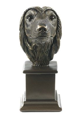 Afghan Hound Bronze Dog Bust