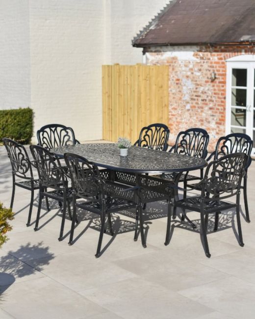 Aged Black "Moreville" Eight Seater Furniture Set Main