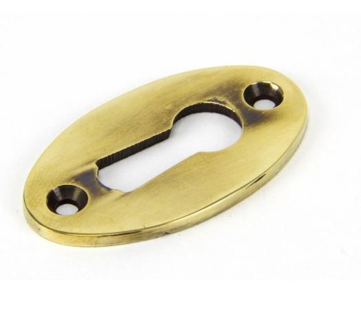 Aged Brass Oval Escutcheon