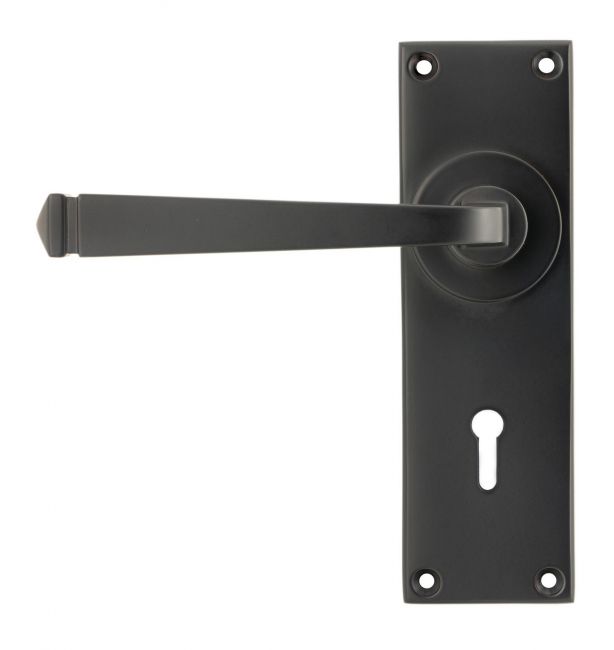 Aged Bronze Lever Lock Door Handle Front Aged Bronze Lever Lock Door Handle Front