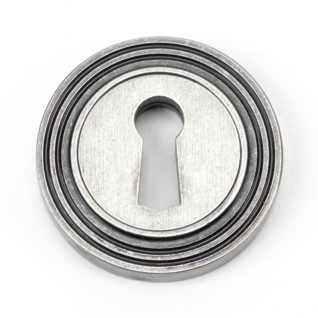 Aged Pewter Beehive Circular Escutcheon Aged Pewter Beehive Circular Escutcheon