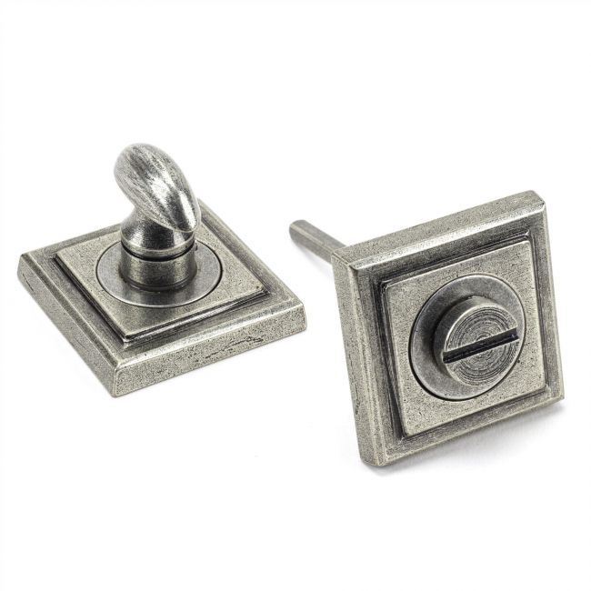 Aged Pewter Concealed Square Thumbturn Set with Plain Cover