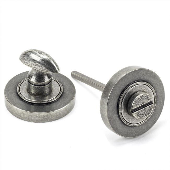 Aged Pewter Concealed Thumbturn Set with Plain Cover