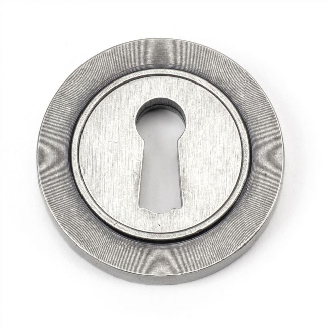 Aged Pewter Simple Circular Escutcheon Aged Pewter Simple Circular Escutcheon