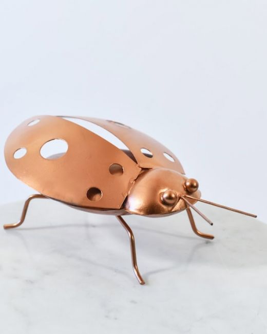 Agnes the Recycled Copper Ladybug Sculpture