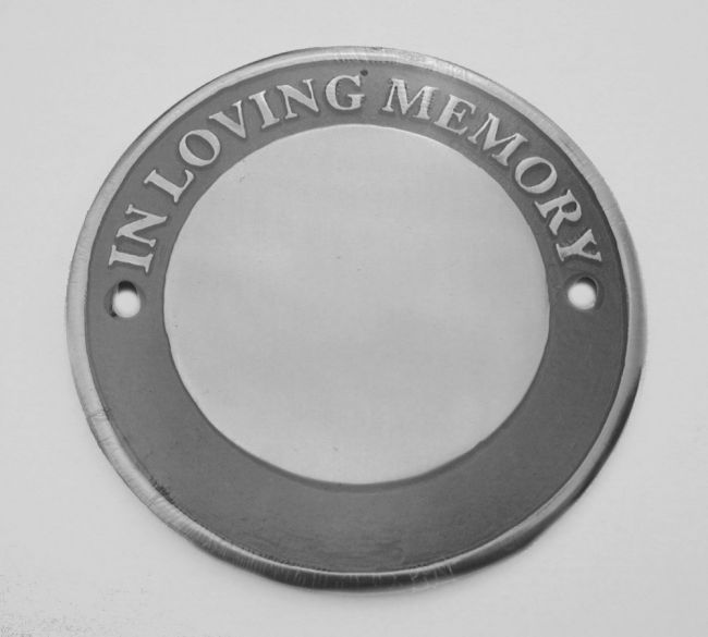 Polished Aluminium Circular Bench Memorial Plaque Polished Aluminium Circular Bench Memorial Plaque