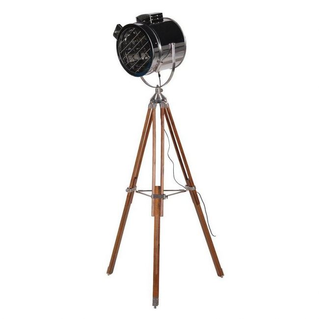 Tripod Spotlight Created Out of Aluminium with Wooden Legs Tripod Spotlight Created Out of Aluminium with Wooden Legs