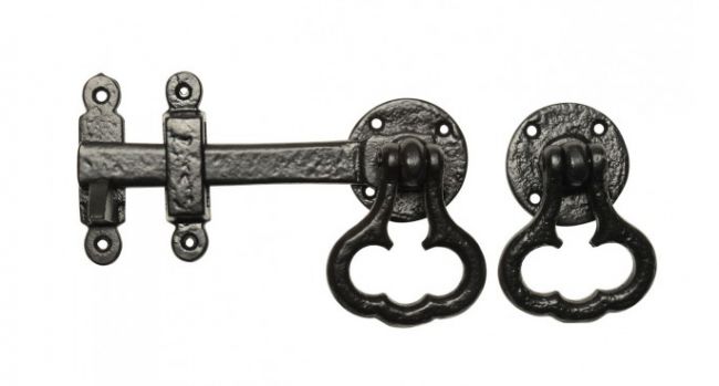 Antique Black Cast Iron Latch Handle Set